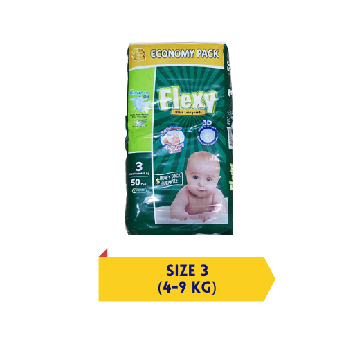 Flexy baby diapers – 3D Soft – Medium Size 3 – 50 Pcs