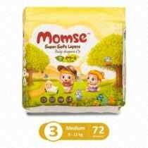 Momse Baby Diapers Medium Mega Pack Size 3 - 72 pcs