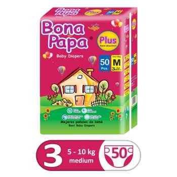 Bona Papa Plus Diapers Economy Pack Medium Size 3 – 50 Pcs