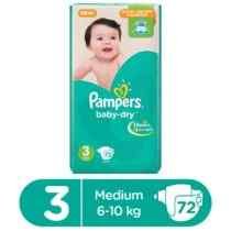 Pampers baby diapers mega pack medium size 3 72 pcs