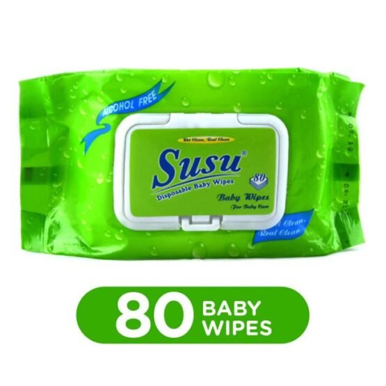 Susu Baby Wipes 80 Pcs with Lid (Alcohol Free)