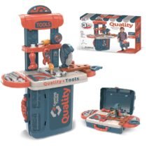 3 in 1 Tool play set east to carry 20 inches. Suitable for 3 years and up. All the necessary items required in the tool box are included.