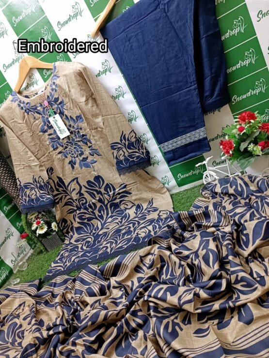 3 Pc Cotton Embroidered Suits