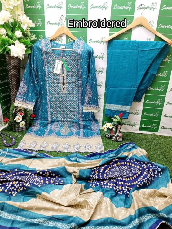 3 Pc Cotton Embroidered Suits