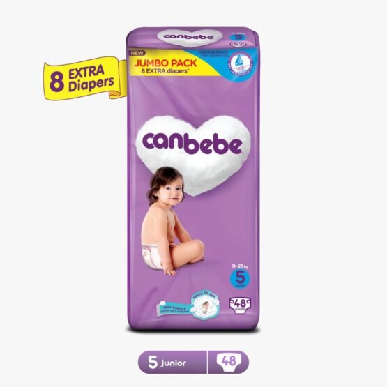 Canbebe Jumbo Pack For Junior – Size 5 – 48 Pcs with Extra, 8 Free Diapers
