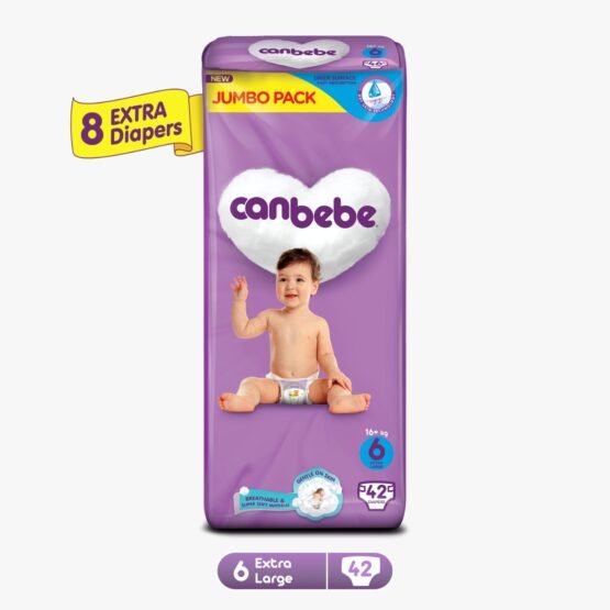 Canbebe Jumbo Pack For Xlarge Size 6 – 42 Pcs with Extra, 8 Free Diapers