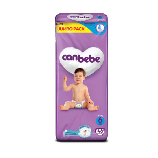 Canbebe Jumbo Pack For Xlarge Size 6 – 46 Pcs with Extra, 4 Free Diapers